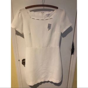 Club Monaco White Scalloped Dress